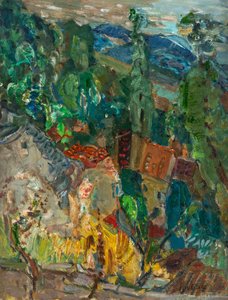 Paisaje urbano con cipreses, sur de Francia, 1920s-1930s