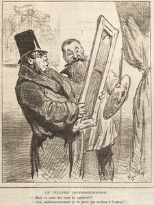 El pintor impresionista: Pero son tonos de cadáver ..., 1877 de Cham
