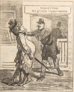 Madame, no es aconsejable entrar!. Le Charivari, 16 de abril de 1877 de Cham