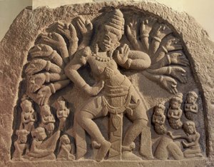 Shiva danzante de dieciséis brazos de Cham School
