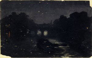Efecto de la noche a orillas del Sena, hacia 1870 (óleo sobre lienzo) de Charles Emile Cuisin
