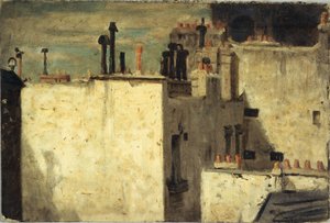 Tejados de París, hacia 1870 (pintura) de Charles Emile Cuisin