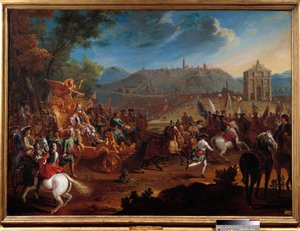 Triunfo de Carlos V, duque de Lorena (1643-1690) en su victoria sobre los turcos. Pintura de Charles Herbel (1656-1703) de Charles Herbel