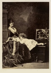 Marie Fedorovna (Dagmar de Danemark) (1847-1928) y su hijo el zarevich Nicolas Aleksandrovitch (Nicolas II) de Charles Bergamasco