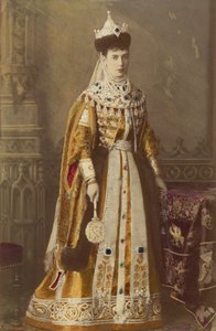 Marie Fedorovna (Maria Feodorovna ou Fiodorovna, princesse Dagmar de Danemark) - Retrato de la emperatriz Maria Fyodorovna, princesa Dagmar de Dinamarca (1847-1928), por Bergamasco, Charles (Karl) (1830-1896). Fotografía alúmina de Charles Bergamasco