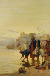 Lavanderas en el Nilo de Charles (Carl) Wilda