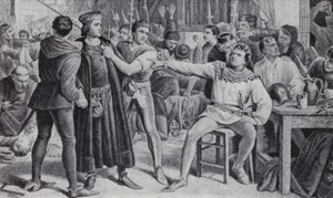 Lord Saye y Sele, a punto de ser decapitado en la rebelión de Jack Cade de Charles (after) Lucy