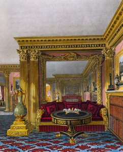 Salón dorado, grabado de William James Bennett, basado en diseño de Charles Wild, de La Historia de las Residencias Reales de Charles (after) Wild