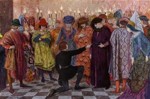 Juana de Arco: Juana y el Delfín (litografía en color) de Charles A. Buchel
