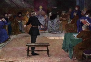 Juana de Arco: El Juicio (litografía en color)