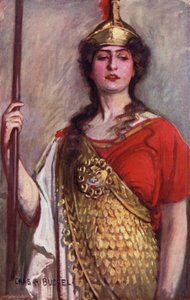 Pallas Athene, Miss Constance Collier (litografía en color) de Charles A. Buchel