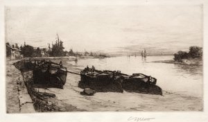Barcos de barro en el Támesis, 1883 de Charles Adams Platt