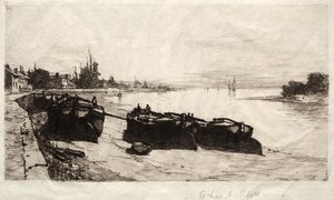 Barcos de barro en el Támesis, 1883 de Charles Adams Platt