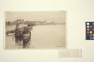 Barcos de pasajeros en el Sena (tinta) de Charles Adams Platt