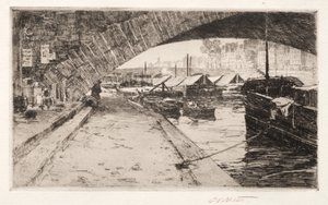 Bajo el Pont Marie, París, 1887 de Charles Adams Platt