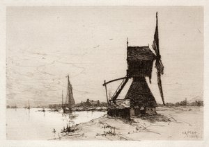 Molino de viento a lo largo de la costa, 1884 de Charles Adams Platt