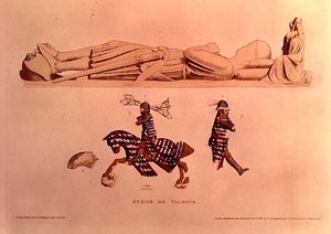 Efigie de la tumba del caballero Aymer De Valence, Conde de Pembroke (m.1324), pub. 1811 de Charles Alfred Stothard