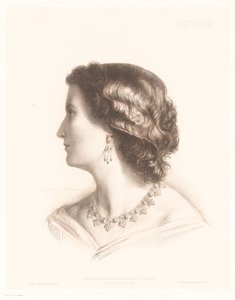 Retrato de una mujer italiana antonia. (título en el objeto) Retratos de mujeres italianas (título de la serie) de Charles Alphonse Paul Bellay