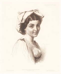 Retrato de una mujer italiana Nunziatina (título sobre objeto) Retratos de mujeres italianas (título de la serie) de Charles Alphonse Paul Bellay