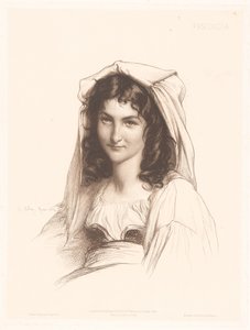 Retrato de una mujer italiana Pascuccia (título sobre objeto) Retratos de mujeres italianas (título de la serie) de Charles Alphonse Paul Bellay