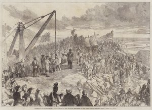 Ceremonia de colocación de la primera piedra del Monumento a Wallace en Abbey Craig, Stirling de Charles Altamont Doyle