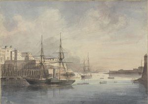 Vista en Malta, ca. 1849 de Charles Andrew Dyce