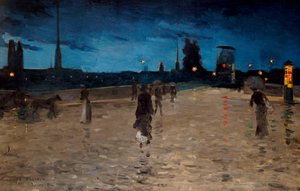 Le Pont de Pierre, Rouen, 1881 de Charles Angrand