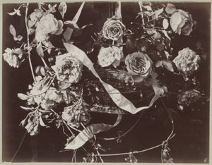 Estudio de flores con cesta y cintas. de Charles Aubry (manner of)
