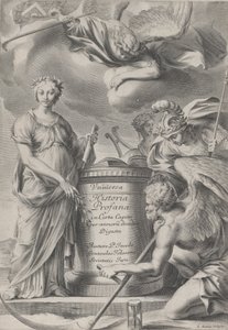 Frontispicio para Vnuiersa Historia Profana, ca. 1630-70 de Charles Audran