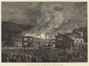 Incendio en la Casa Lanhydrock, la residencia de Lord Robartes, cerca de Bodmin de Charles Auguste Loye