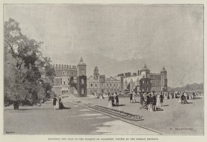Hatfield, la residencia del Marqués de Salisbury, visitada por el Emperador Alemán de Charles Auguste Loye