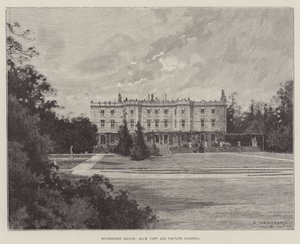 Hughenden Manor, vista trasera y jardines privados de Charles Auguste Loye