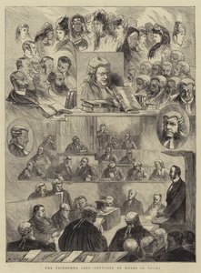 El caso Tichborne, bocetos de cabezas en la corte de Charles Auguste Loye