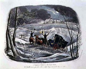 "Una Señal de Angustia, o El Visitante de Navidad", grabado por R.G. Reeve de Charles B. (after) Newhouse