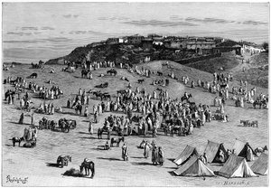 Pueblo y mercado de Boghari, c1890