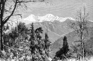 Las montañas Banderpunch, India, 1895 de Charles Barbant