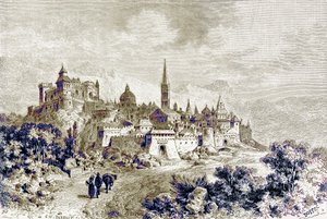Vista de Spoleto, ilustración de 
