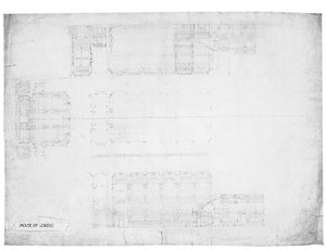 Diseño para las elevaciones este, oeste y norte de la Casa de los Lores, c.1842