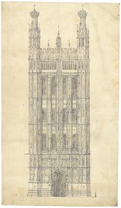Dibujo para las Casas del Parlamento, c.1836-40 de Charles Barry