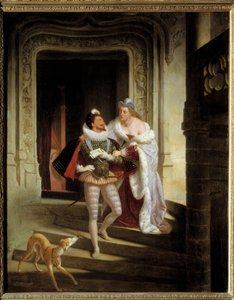La marquesa de Noirmoutiers, Carlota de Beaune Semblancay (1551-1617), intenta desterrar a Enrique I de Lorena, duque de Guisa, llamado el Balafre (1550-1588) para acudir a la asamblea de los estados de Blois antes de su asesinato (1588) en el castillo de 