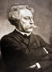 Alexandre Dumas Fils (1824-1895) escritor francés, según Leon Bonnat (grabado) de Charles Baude
