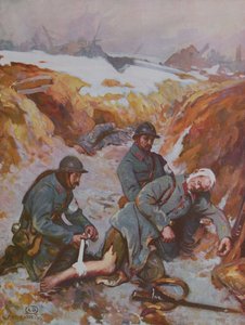 Enfermera de la Cruz Roja curando una herida durante la 1ª Guerra Mundial de Charles Baude
