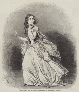 Mademoiselle Jenny Lind, como Lucia di Lammermoor, en el Teatro de Su Majestad de Charles Baugniet