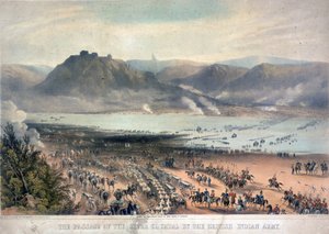 El paso del río Chambal por el ejército indio británico de Charles Becher Young