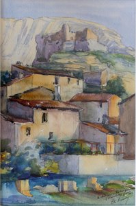 Castillo de Petrarque - Vaucluse (acuarela)
