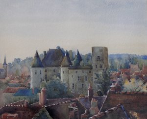 Château de Nemours, c.1904 (acuarela) de Charles Bernier