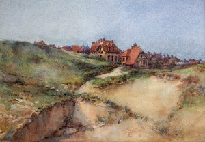 Las dunas de Le Touquet, c.1896 (acuarela) de Charles Bernier