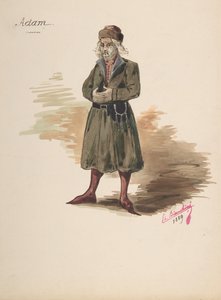 Diseño de vestuario para Adán, 1889