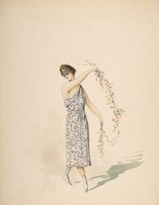 Diseño de vestuario para una doncella vestida de blanco, n.d. de Charles Bianchini