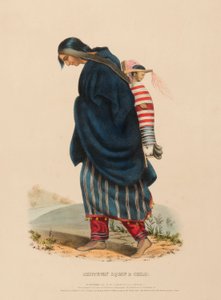CHIPPEWAY MUJER Y NIÑO, de Historia de las Tribus Indias de Norteamérica de Charles Bird King